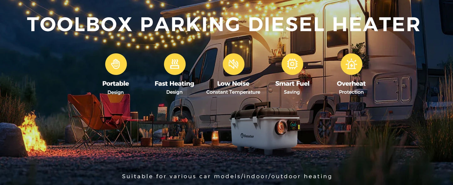 8KW Diesel Air Heater Bluetooth Control for RV Truck Car Tent Heating