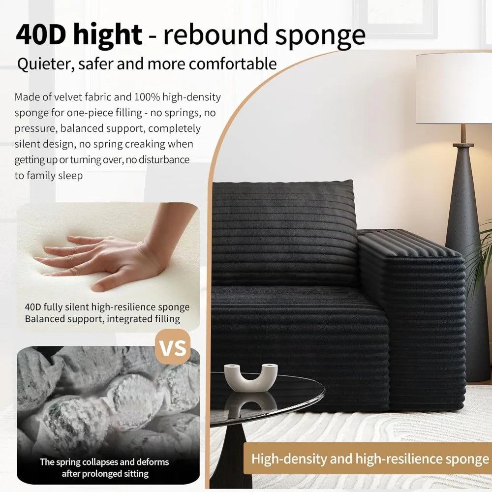 63" Modular Cloud Loveseat Sofa No Assembly Comfy Memory Foam for Small Space