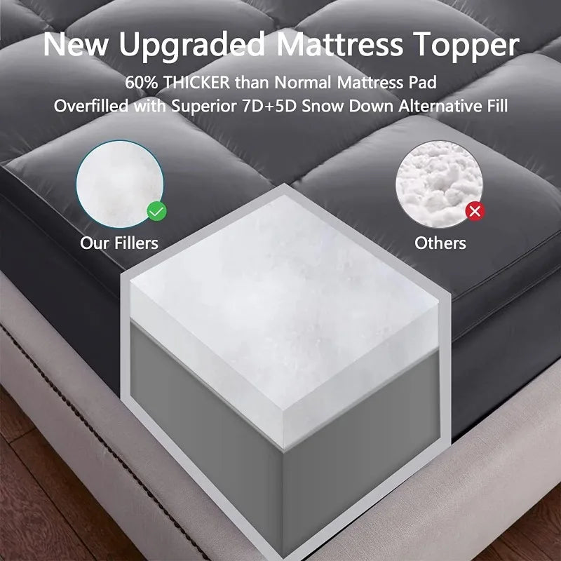 Ljustra Queen Mattress Topper Extra Thick Cooling Pillow Top