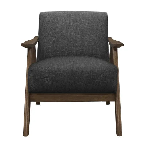 Modern Living Room Accent Chair Thick Cushions Sturdy Backrest Dark Gray