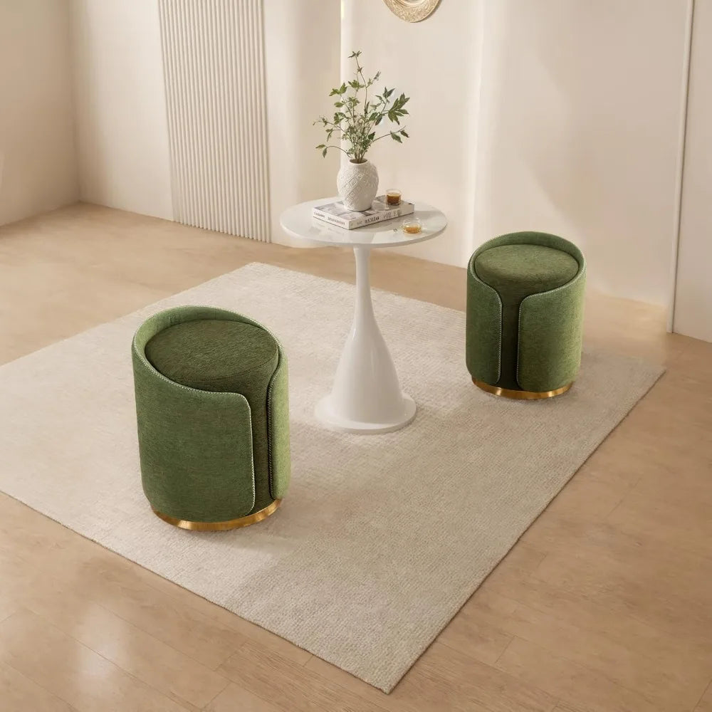 Swivel Vanity Stool Gold Base Modern Round Makeup Vanity Chair