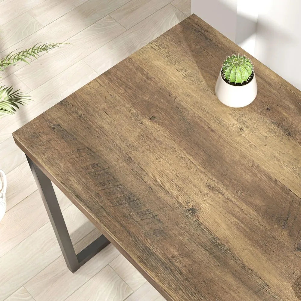 Modern Home Office Desk Rustic Wood Metal Computer Gaming Study Table