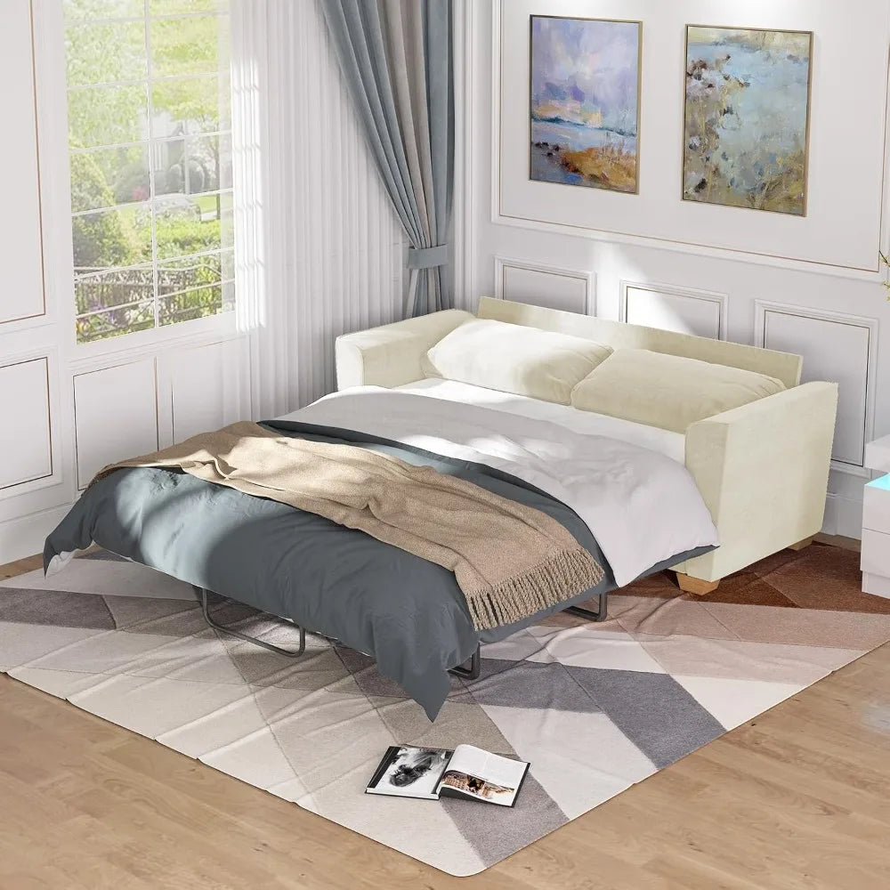 Ljustra 2-in-1 Full Pull Out Sofa Bed Modern Velvet Loveseat Sleeper Couch