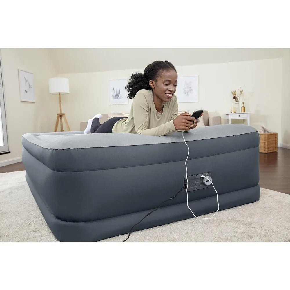 Ljustra Tough Guard Queen Air Mattress with Built-in Pump 22 Inch