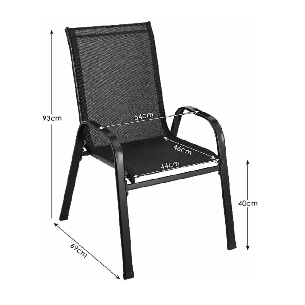 4PCS Outdoor Garden Chairs Folding High Back Patio Camping Seating