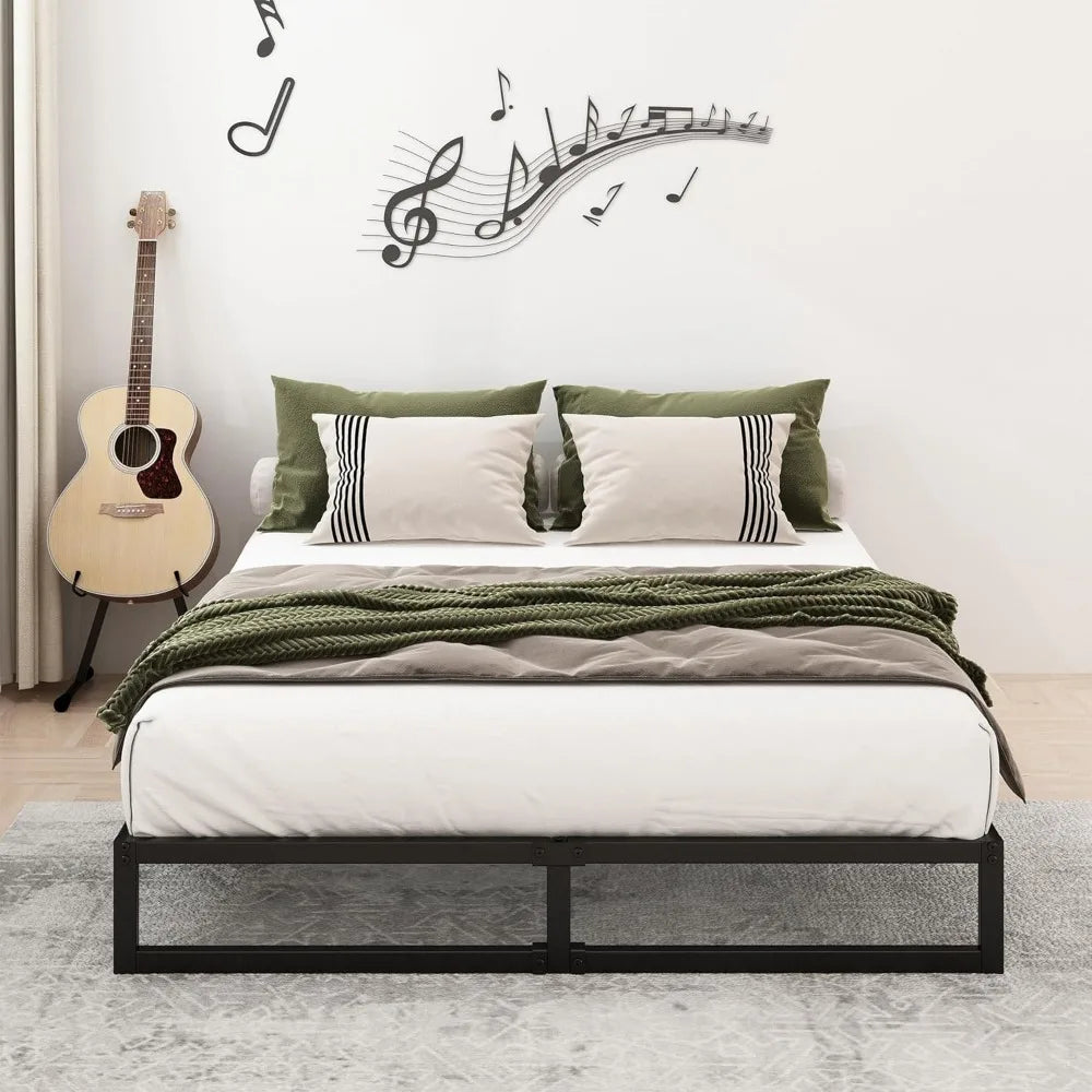 Heavy Duty 8 Inch Queen Bed Frame Metal Platform No Box Spring Needed