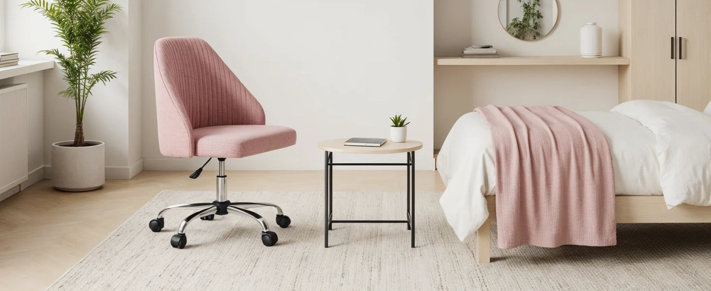 Ljustra Simple Deluxe Armless Office Desk Chair Modern Swivel Chair