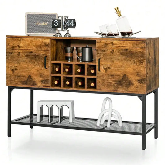 Industrial Kitchen Buffet Sideboard Console Table Wine Rack Storage
