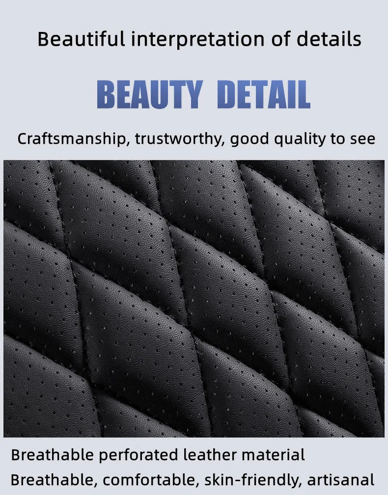 Universal 5-Seats PU Leather Car Seat Cover Full Set Waterproof for BMW