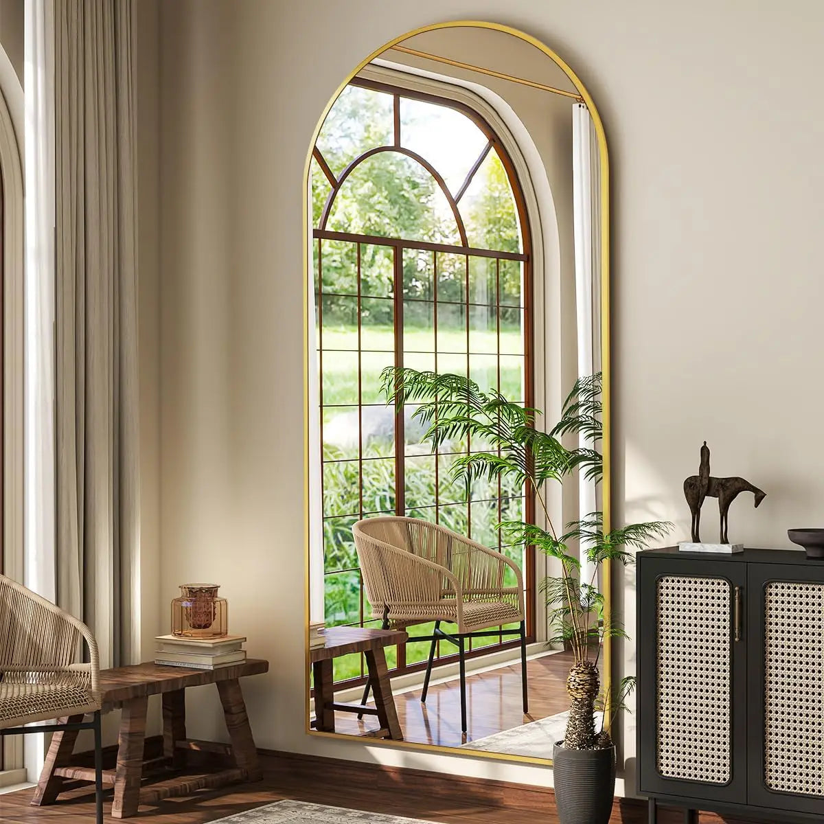 Ljustra Arch Full Length Mirror 76"x34" Oversized Floor Mirror