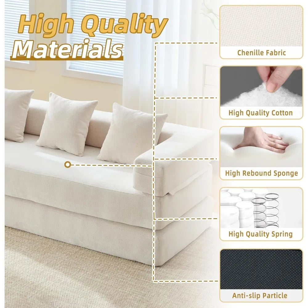 Comfy Convertible Folding Mattress Couch Floor Sofa Bed Lounge