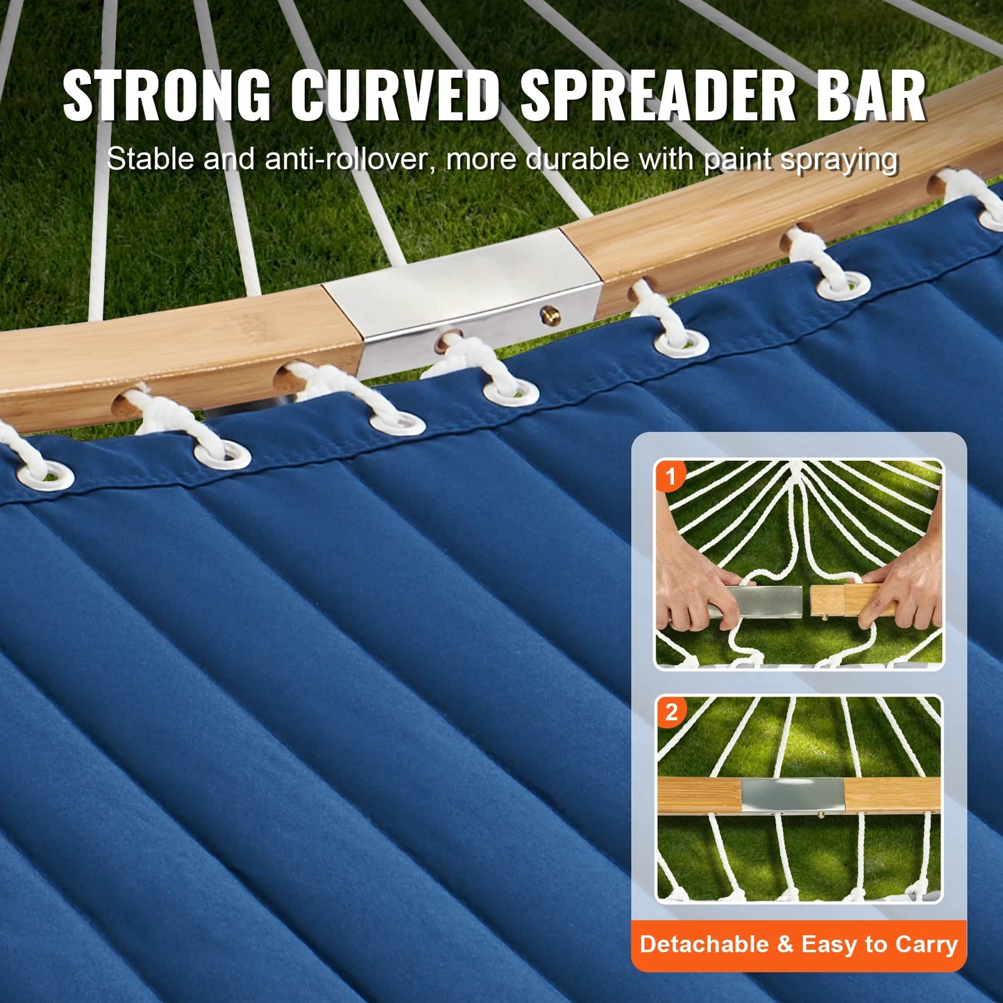 Ljustra Double Hammock with Stand Pillow Portable Outdoor Relaxation