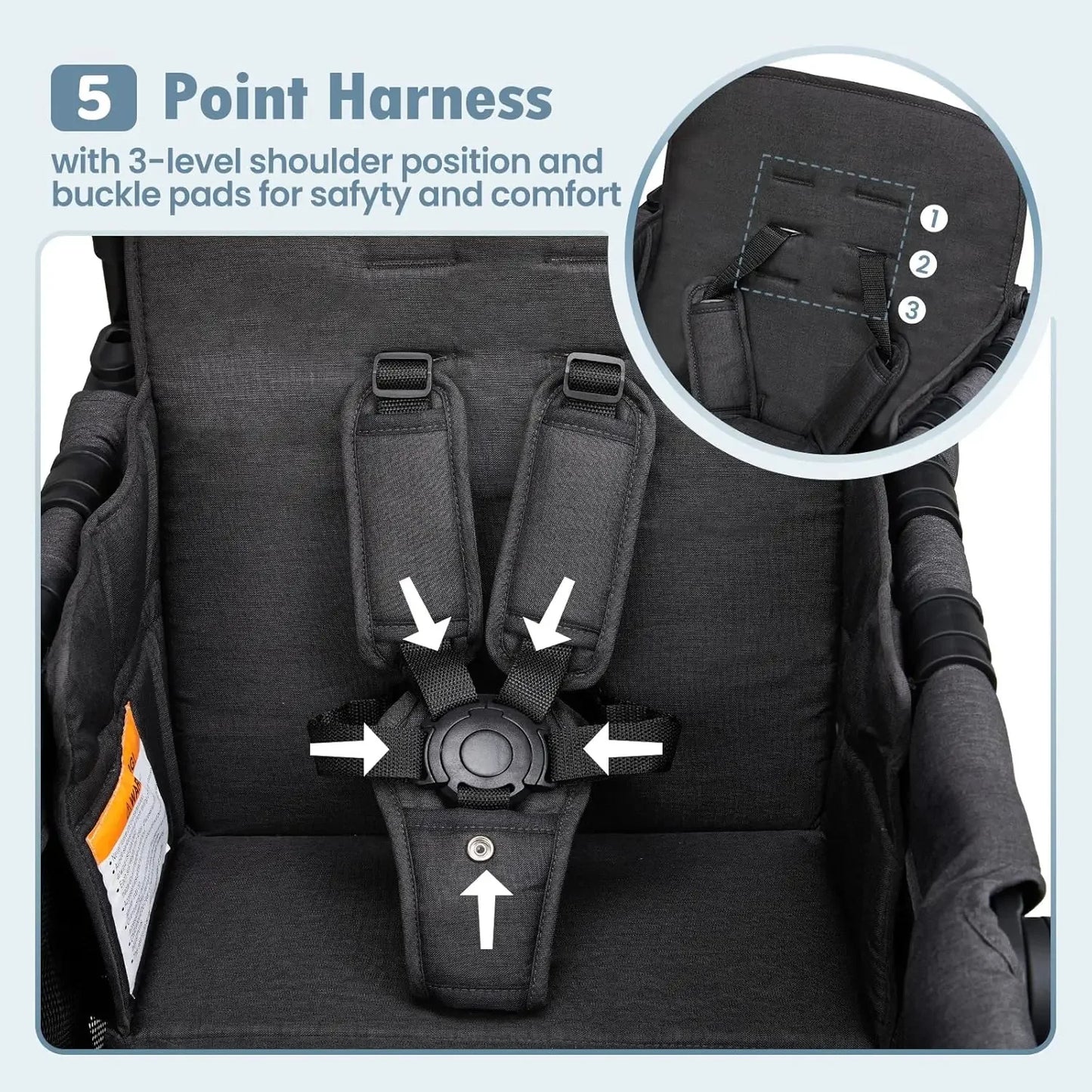 Wagon Stroller for 2 Kids Foldable All-Terrain with Canopy and Organizer