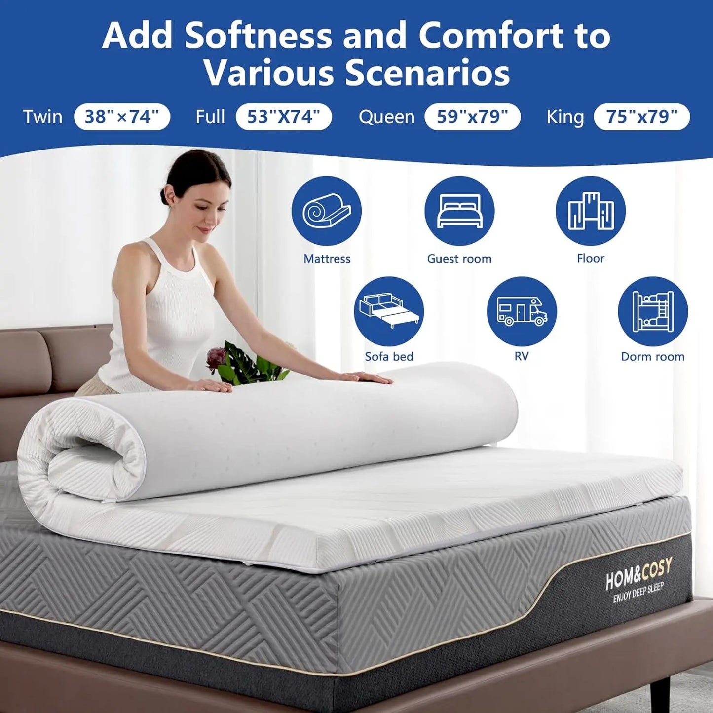 Ljustra Extra Firm Memory Foam Mattress Cooling Gel Bamboo Cover