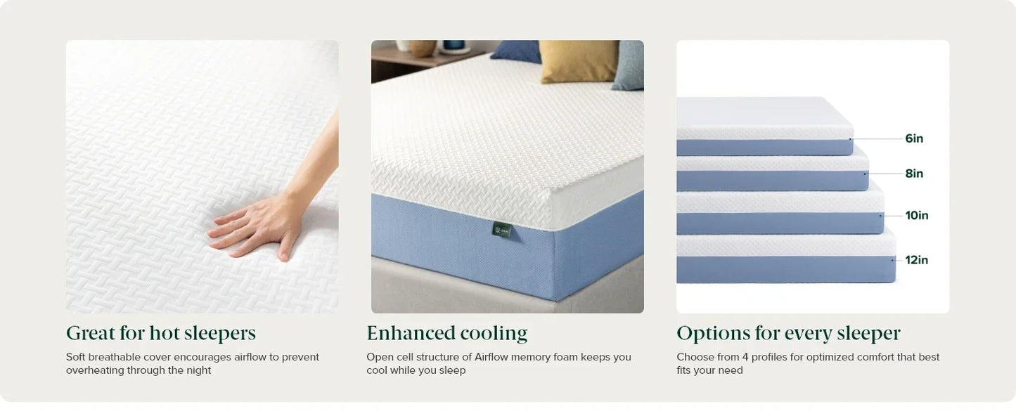 Ljustra 6 Inch Cooling Essential Memory Foam Mattress Queen Medium Feel