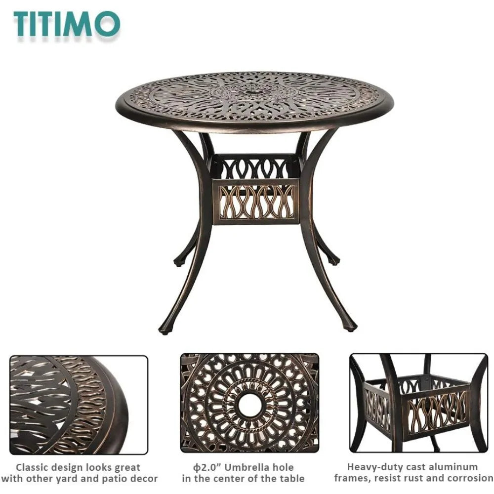 Ljustra 3 Piece Patio Dining Set All-Weather Outdoor Furniture