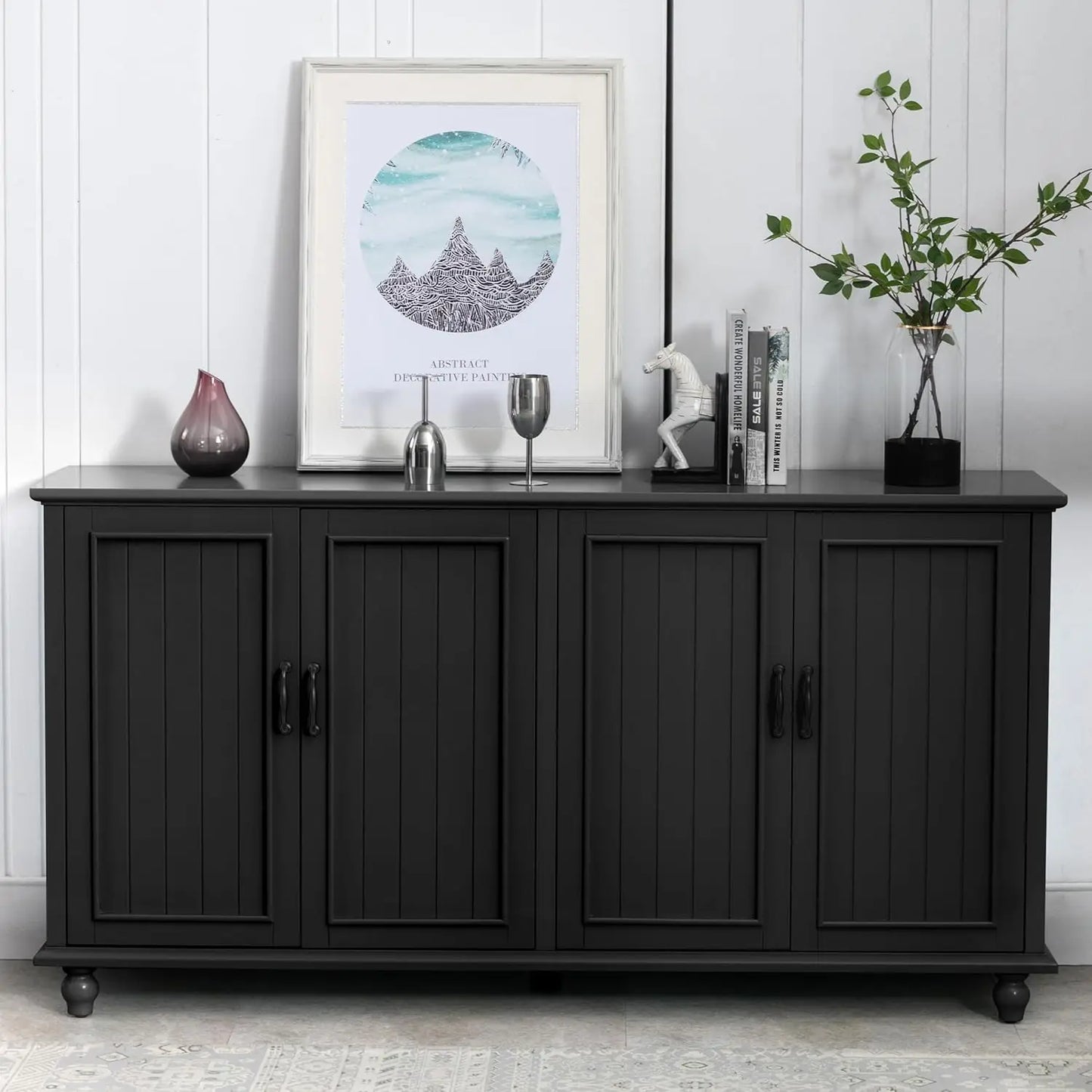 Buffet Cabinet Bar Cabinet Storage 62 Inch Sideboard for Kitchen Dining Room