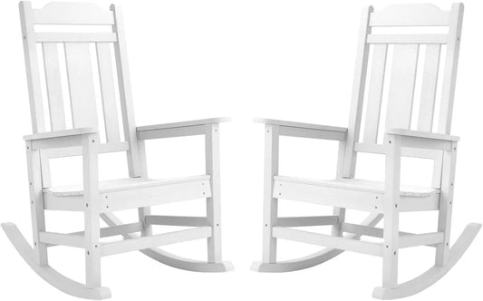 Outdoor Rocking Chairs Set of 2 All-Weather Patio Rocker Chair