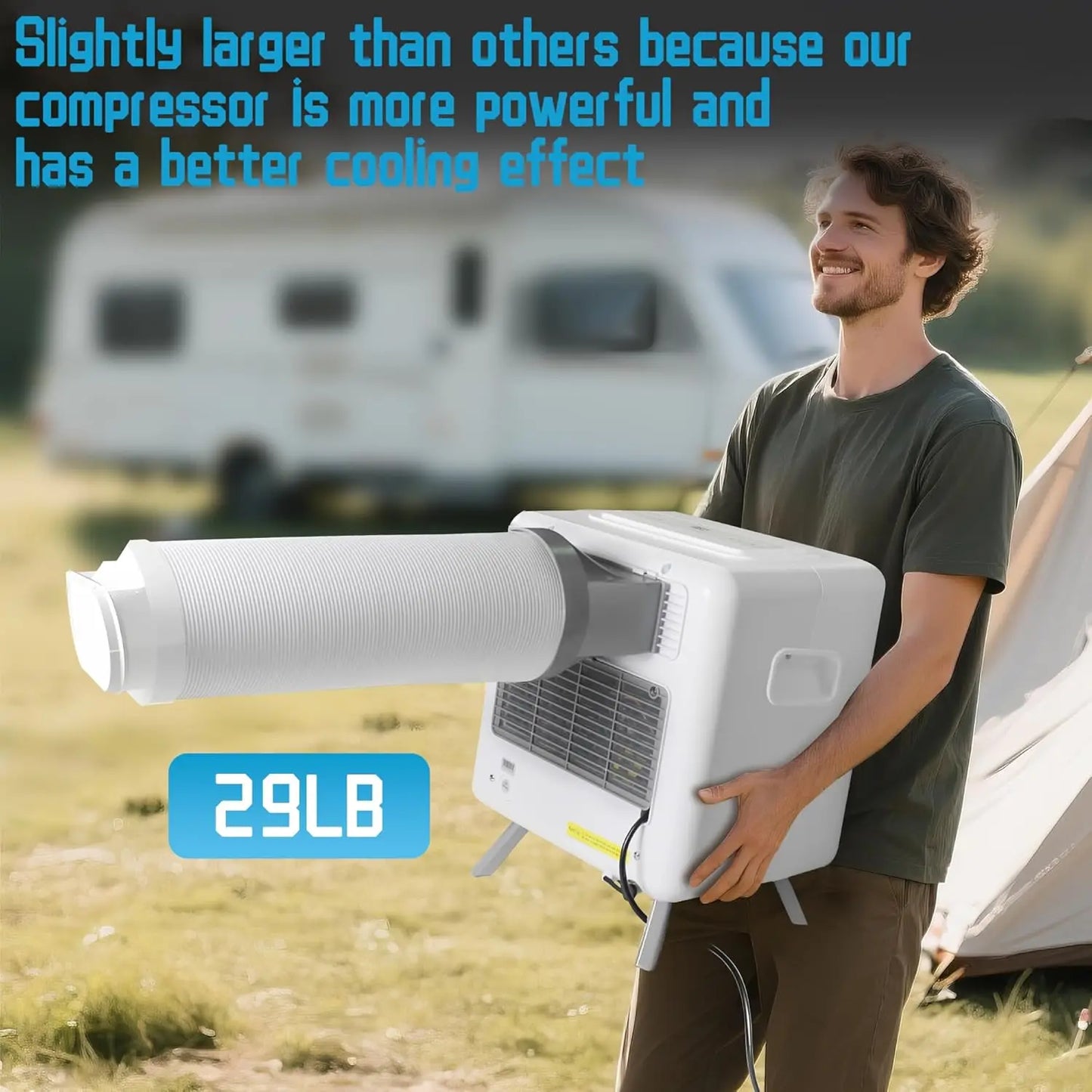 Portable Air Conditioner Camping 3300BTU Fast Cooling 60°F Tent RV