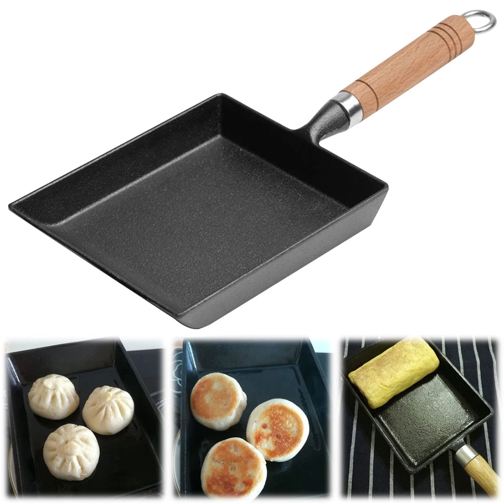Cast Iron Non-Stick Tamagoyaki Egg Frying Pan Mini Omelette Pan