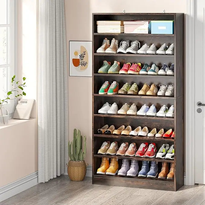 Tall Shoe Cabinet 9 Tiers Heavy Duty Freestanding Storage 70.8 Inch