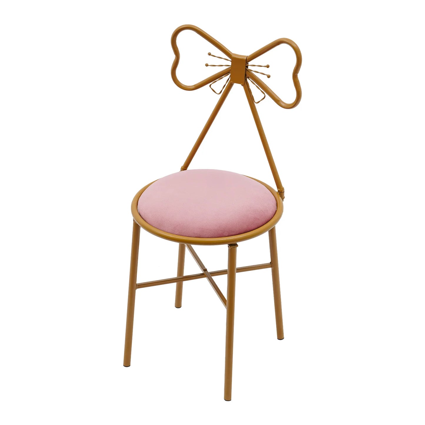 Butterfly Backrest Makeup Chair Modern Vanity Stool with Metal Frame