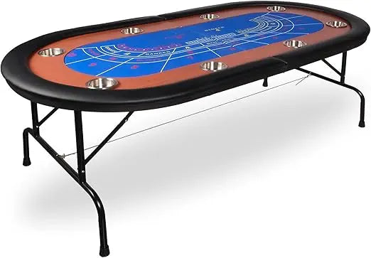 Poker Table for 10 Players 84 Inch Foldable with Stainless Steel Cup Holders