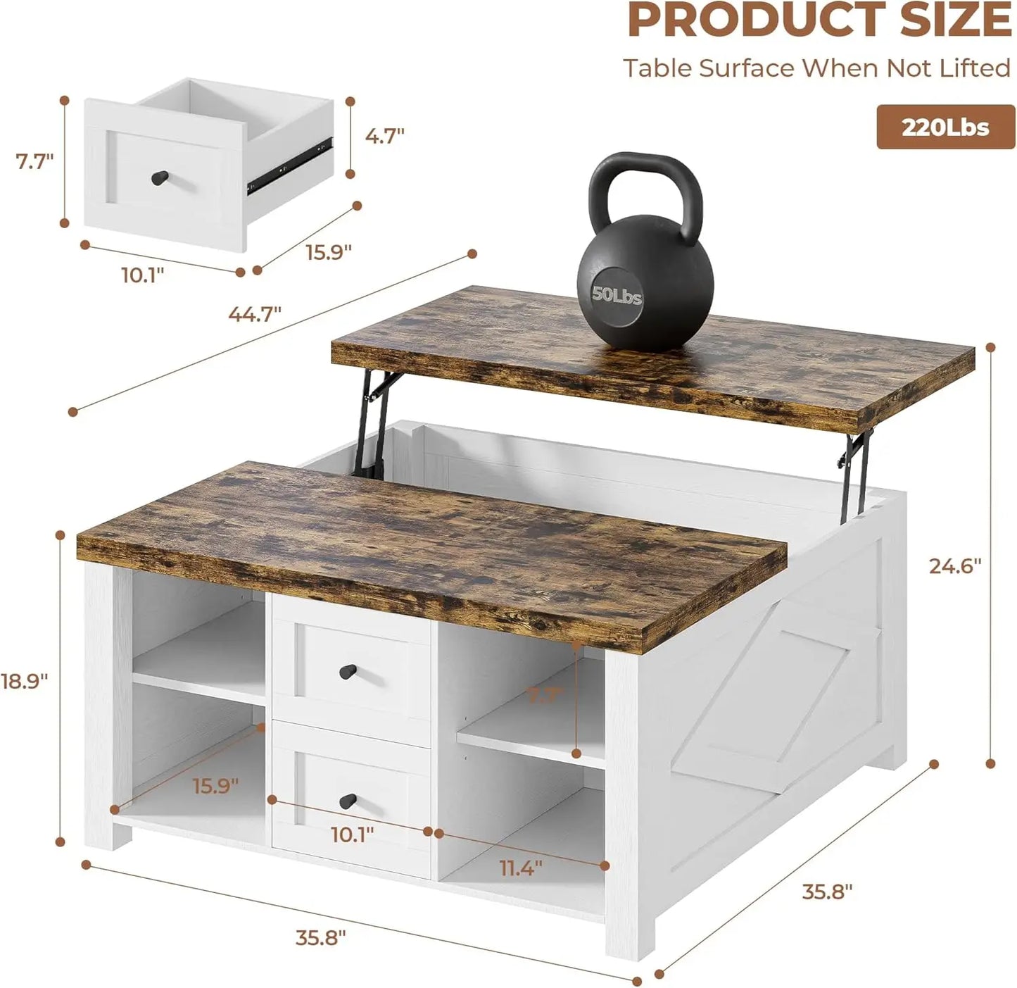 Lift Top Coffee Table Storage Modern Furniture Living Room Charging Station