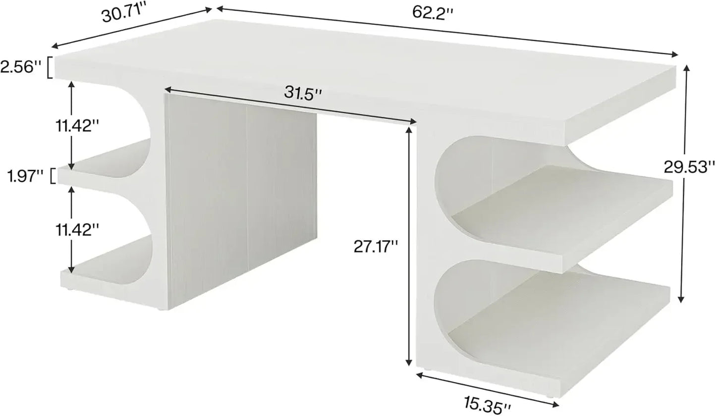 62 Inch Executive Office Desk Large Computer Desk Writing Table