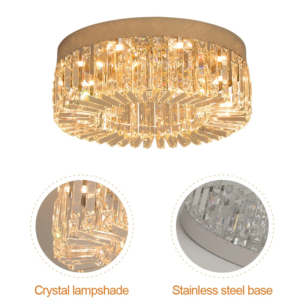 Luxury Crystal Ceiling Lamp Modern Chandelier Nordic Home Decor LED