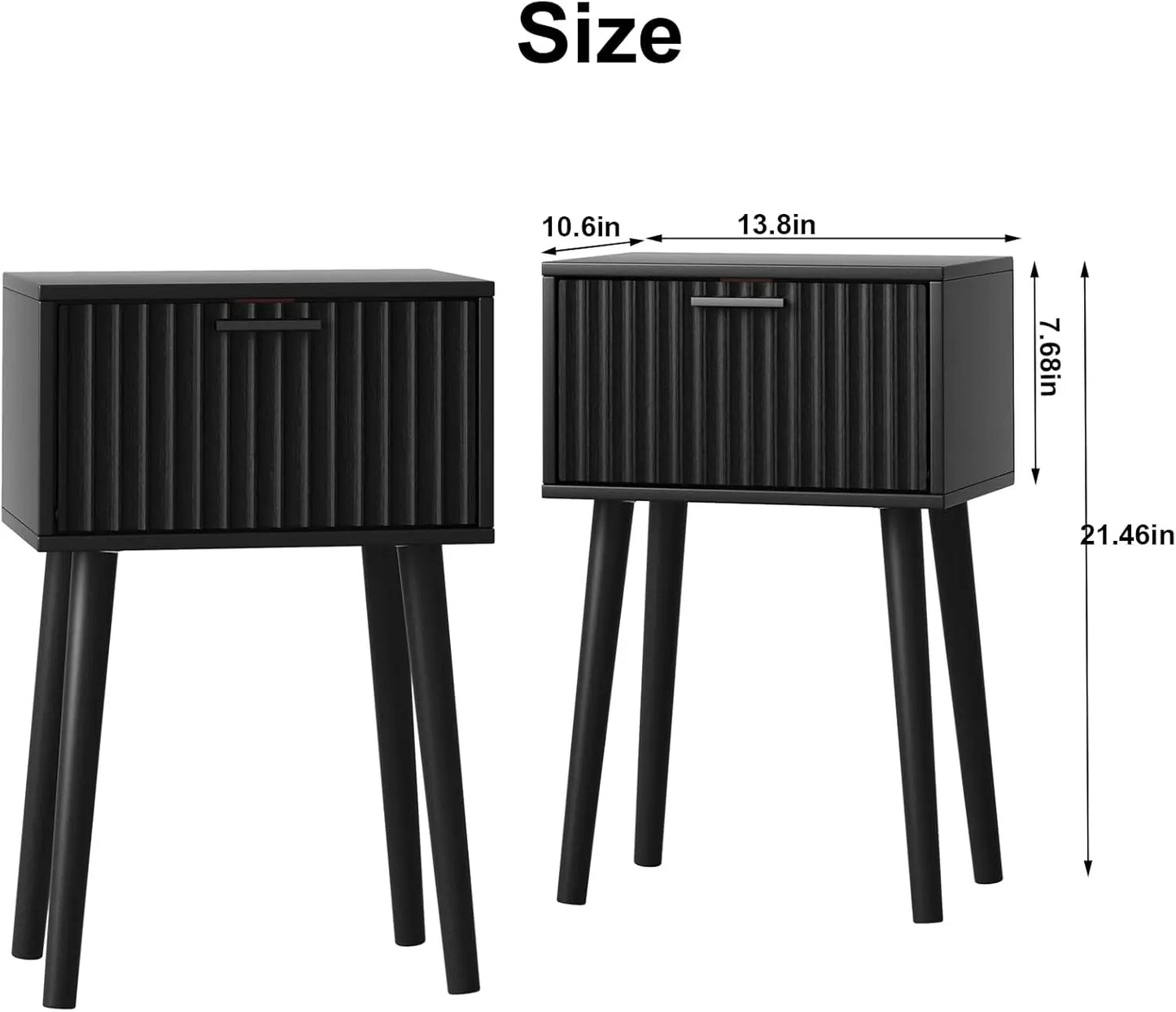 Nightstands Set of 2 Small Side Tables End Tables for Bedroom Storage