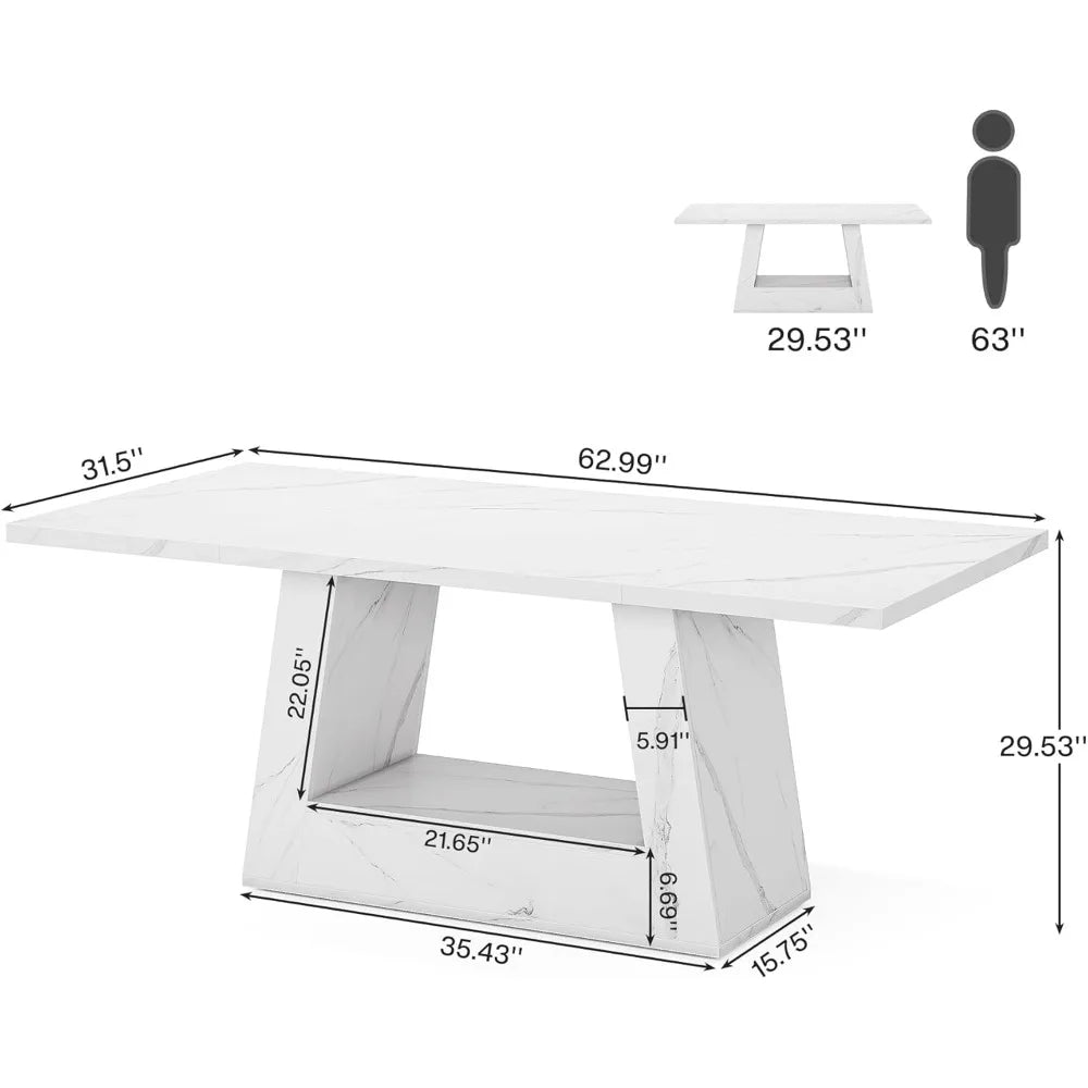 Modern 63-Inch Executive Computer Desk Large Workstation Home Office