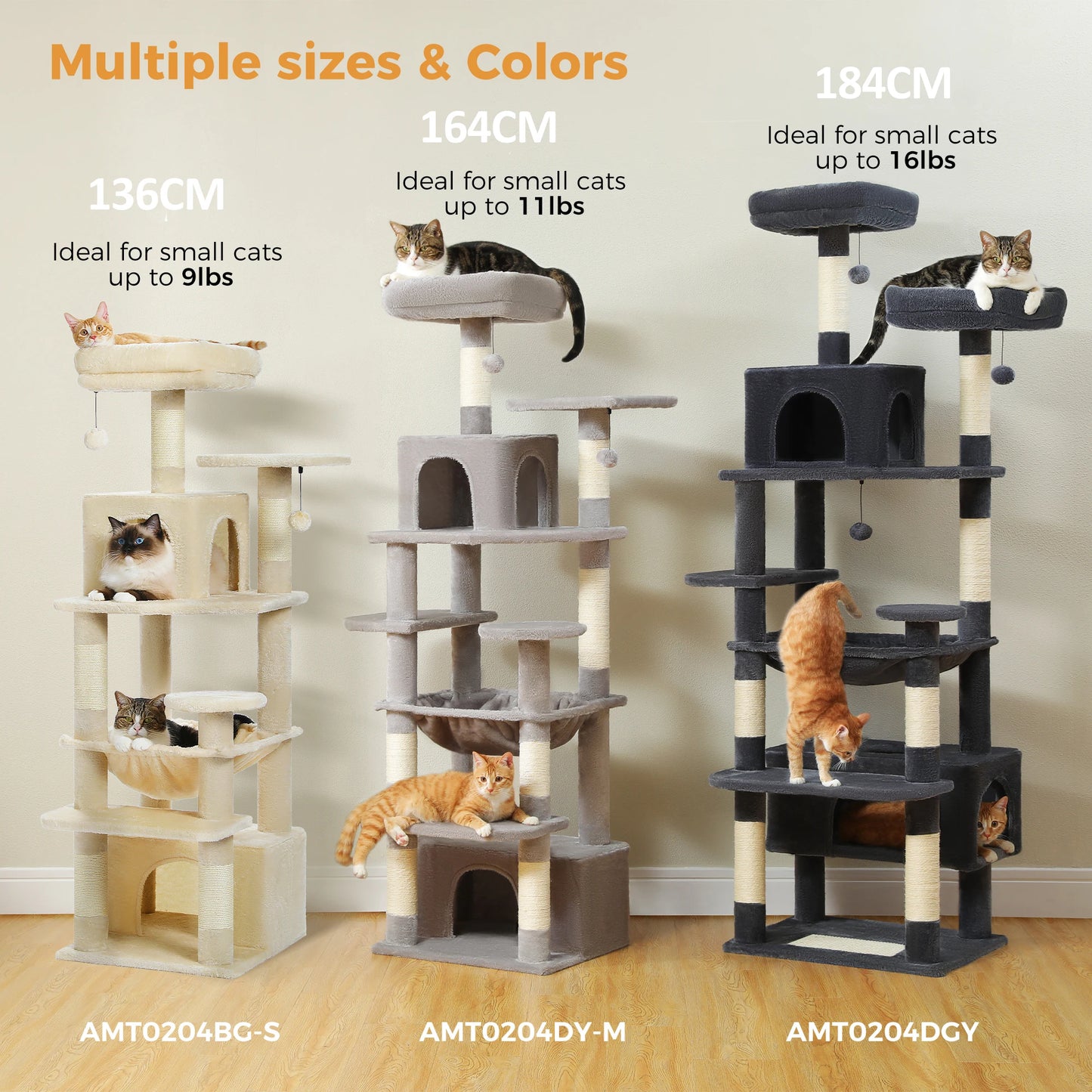 Large Cat Tree Tower Indoor Cats Scratching Posts Hammock Condo Toys