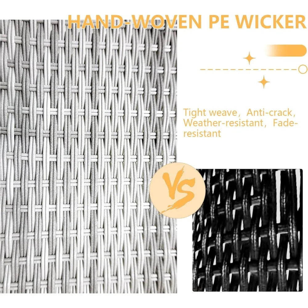 Ljustra Outdoor Patio Furniture Set 6 Pieces Wicker Sectional Sofa Set