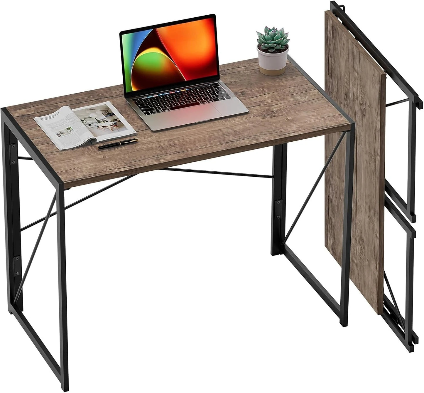 Folding Desk Portable Computer Table Space Saving Home Office Use