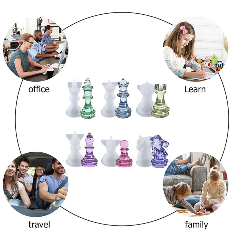 International Chess Epoxy Resin Mold DIY Silicone Chess Pieces Craft Tools