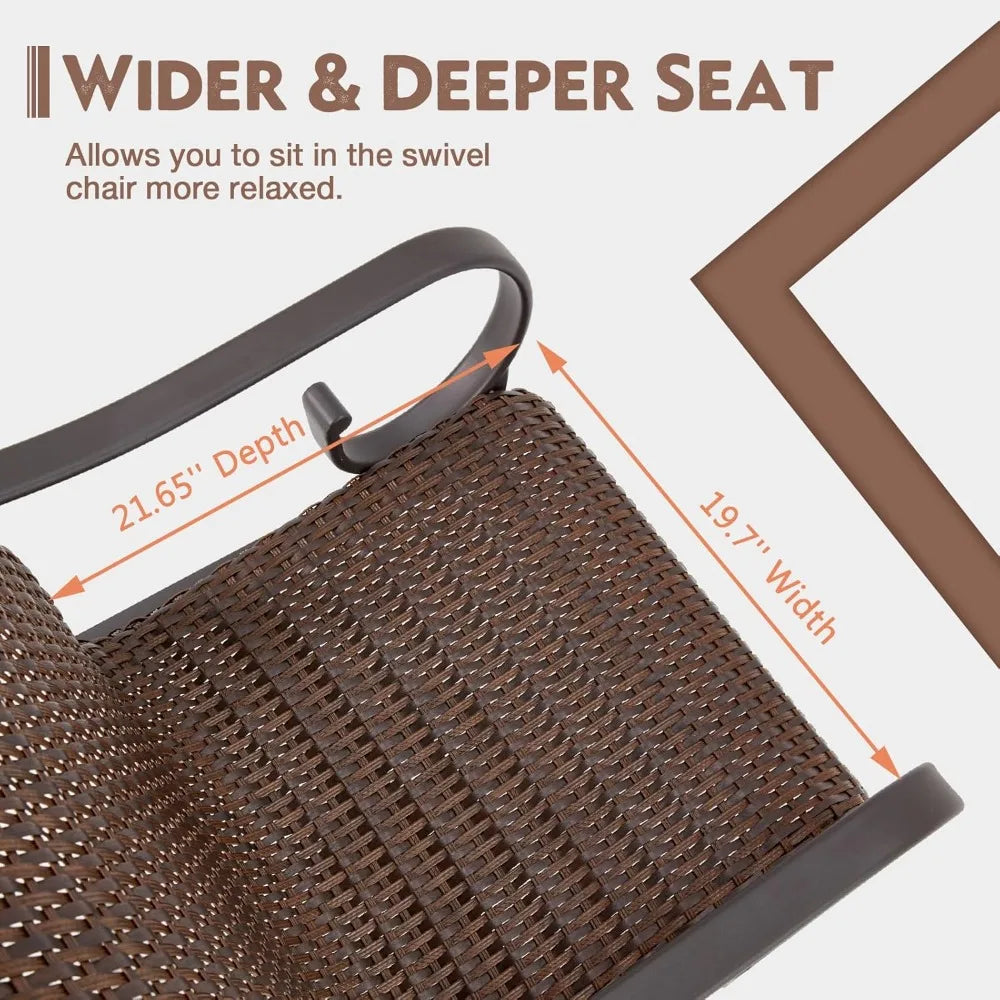 Patio Swivel Chairs Set of 2 Heavy Duty Outdoor Dining Chairs