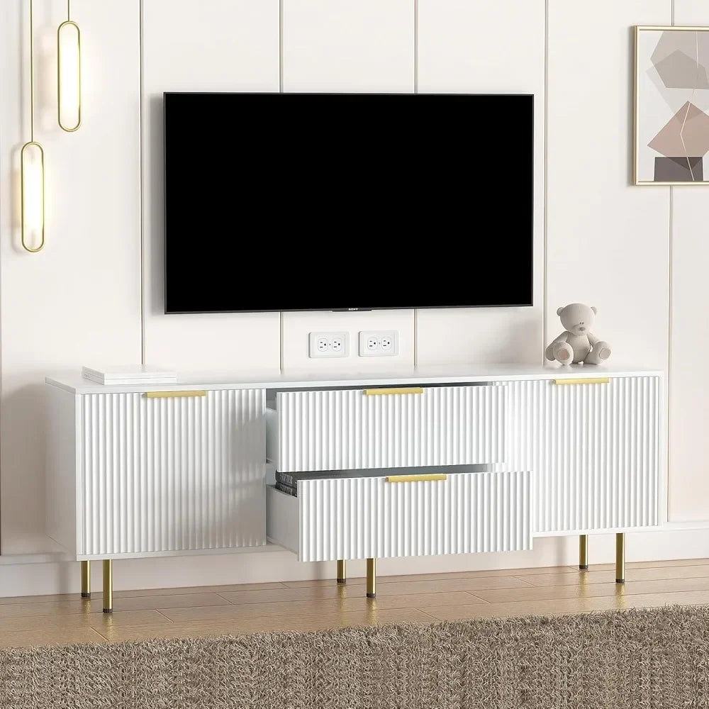 Mid Century Modern TV Stand for 65 Inch TV with Storage and Drawers