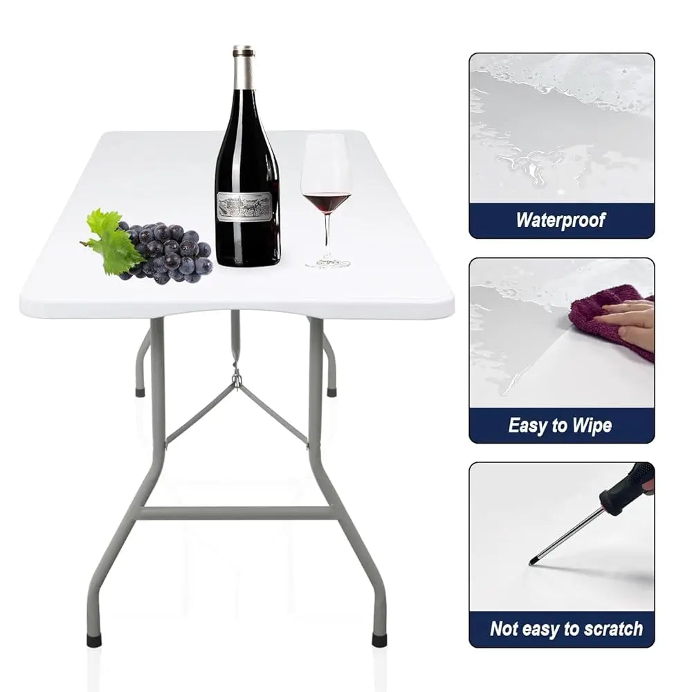 6 Ft Folding Table Portable Heavy Duty Plastic Utility Table for Events