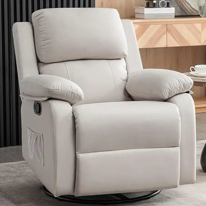 360 Swivel Rocker Recliner Chair for Small Spaces Upholstered Glider