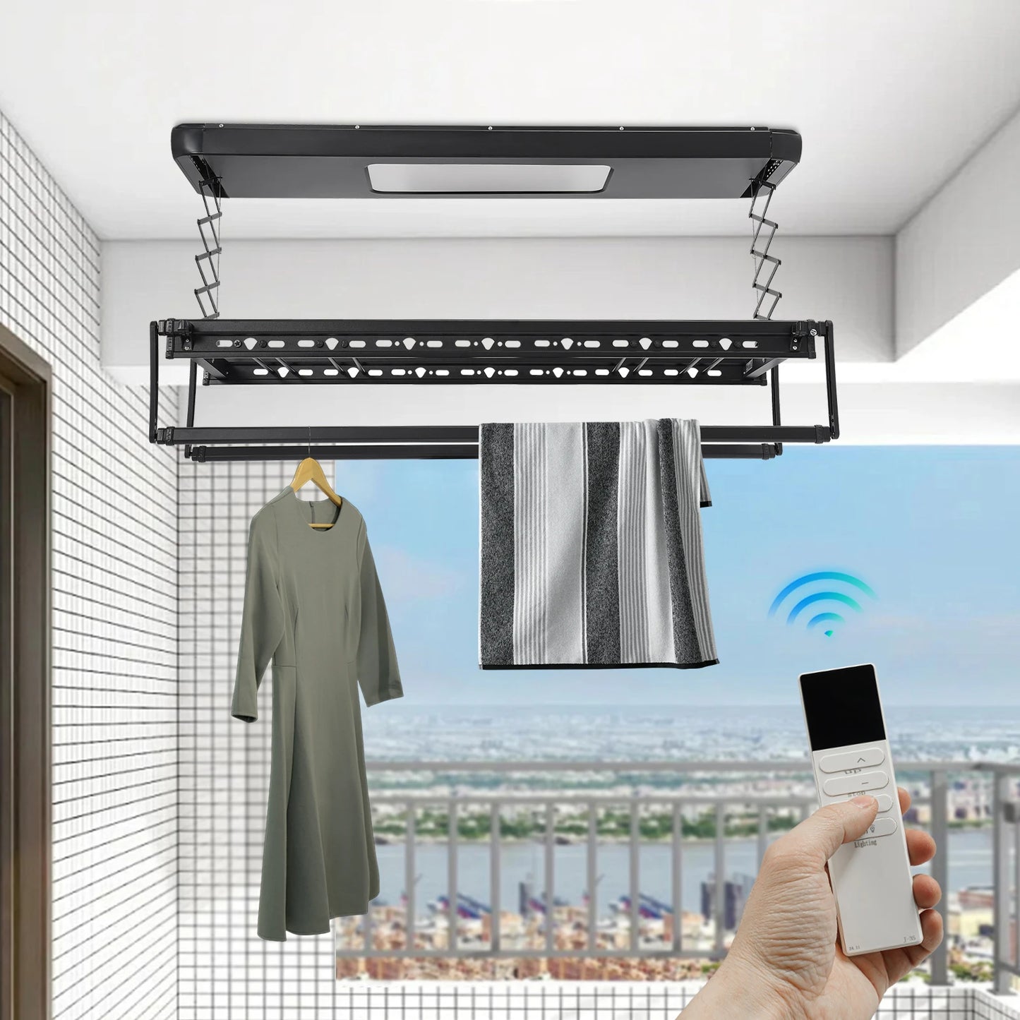 Electric Telescopic Clothes Dryer Remote Control Household Hanger