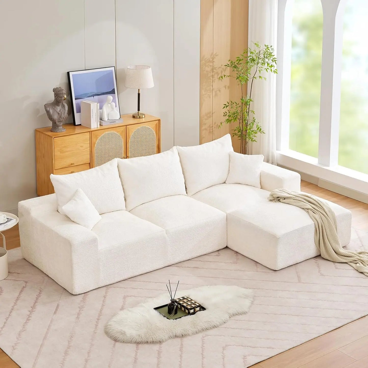 Luxury Modular 110" Sectional Sofa L-Shaped Cloud Couch Chaise Lounge