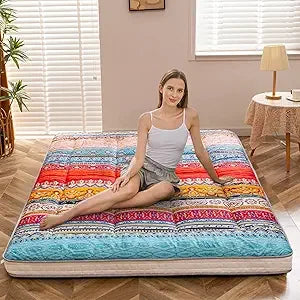 Ljustra Black Moon and Star Futon Mattress Japanese Floor Mattress King