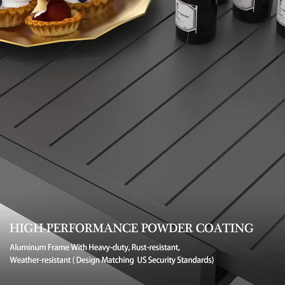 Expandable Metal Aluminum Outdoor Table for Porch Lawn Garden Bar