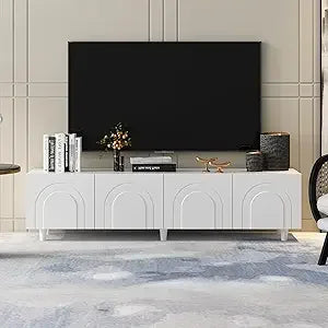 Ljustra 86.6" Modern TV Stand with 4 Drawers Entertainment Center Storage