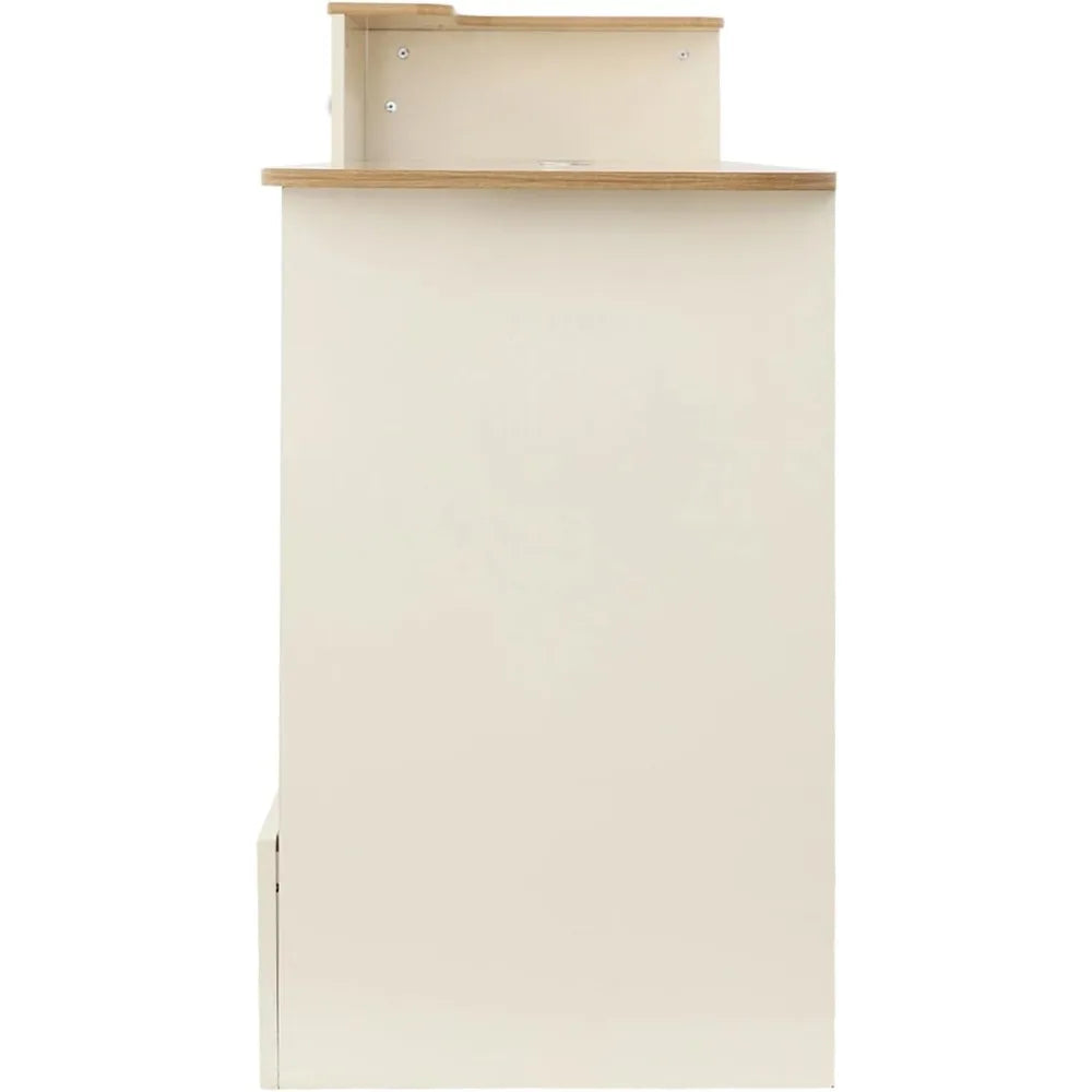 Modern Reception Desk Office Front Desk with Storage Lockable Drawer