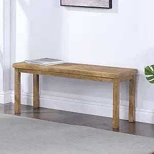 Upholstered Bench for Bedroom Entryway Vintage Wood Legs Ottoman