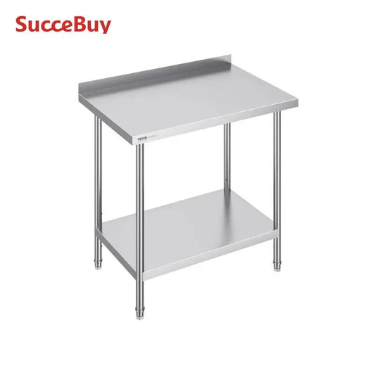 SucceBuy Stainless Steel Work Table Adjustable Height Heavy Duty Prep Table