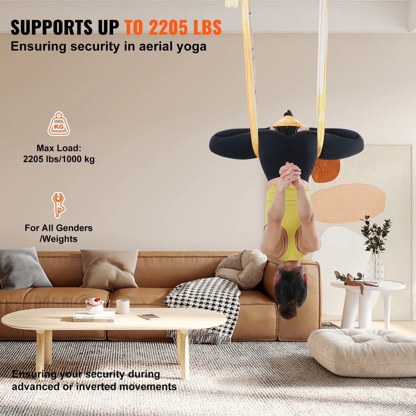 Ljustra Aerial Yoga Hammock Swing 5.5 Yards Full Rigging Hardware Fitness