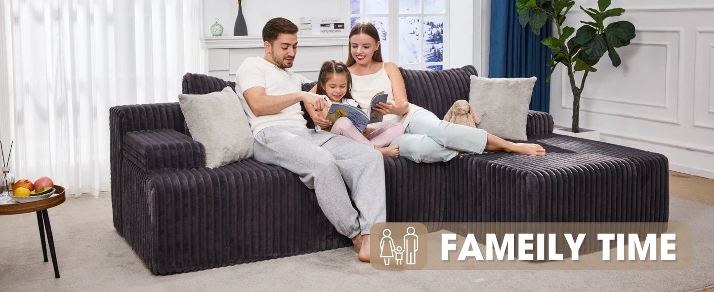 Ljustra Modular Sectional Sofa L-Shape 3 Seat Couch Memory Foam Chaise